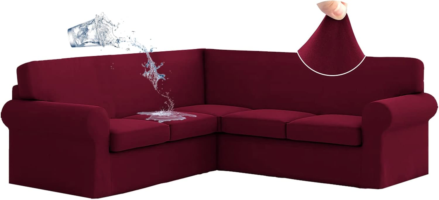 Corner Sectional Couch Covers 6 Piece Water