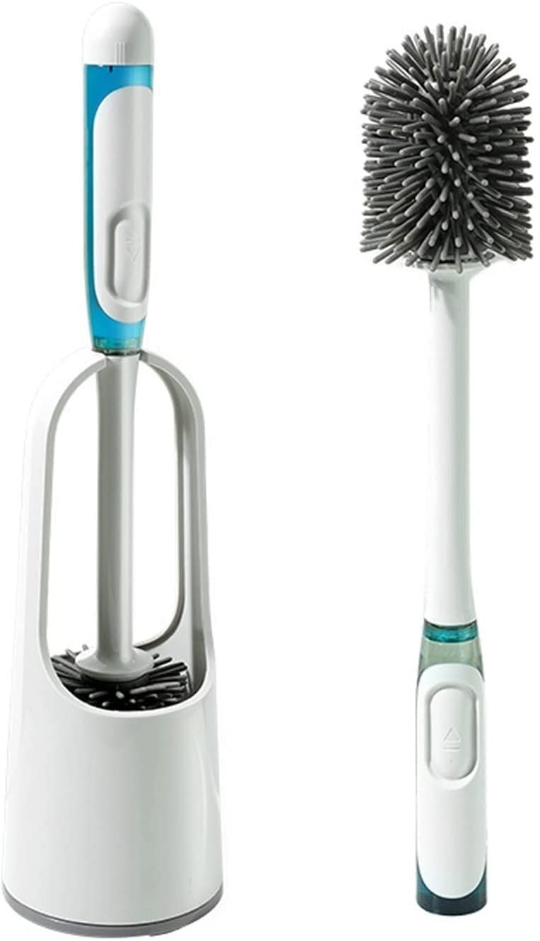 Brosse de toilette en silicone sans coins morts pour un nettoyage rapide de salle de bain