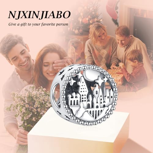 Image of S925 Sterling Silver Romantic Charm Pendant, Gifts for Family Friends Girlfriend, Valentine's Day Birthday Christmas Anniversary, Bracelet Necklace Bead Dangle Charm for Women Jewelry