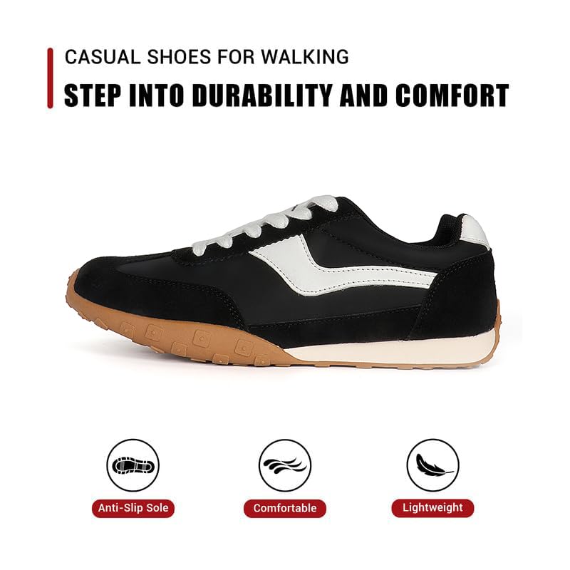 Image of MAVMAX Women's Fashion Retro Sneakers Chic Casual Walking Shoes with Foam Insole Tennis Shoes Stable Non-Slip Outsole for Dresses, Jeans & Everyday Outfits