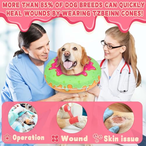 Image of Inflatable Dog Pillow Cone Collar Alternative After Surgery, Donut Soft Head Cone for Golden & German Shepherd Extra Large Dogs, etc, Protective Comfortable E Collar Recovery Cone Not Block Vision