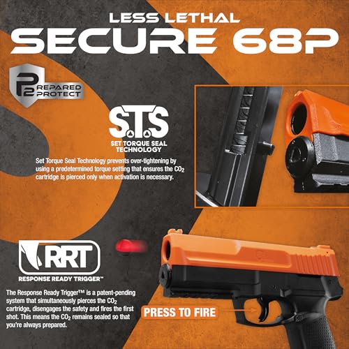 Image of P2P Secure 68P .68 Cal CO2-Powered 6-Shot Launcher Starter Kit - Less-Lethal Personal Defense