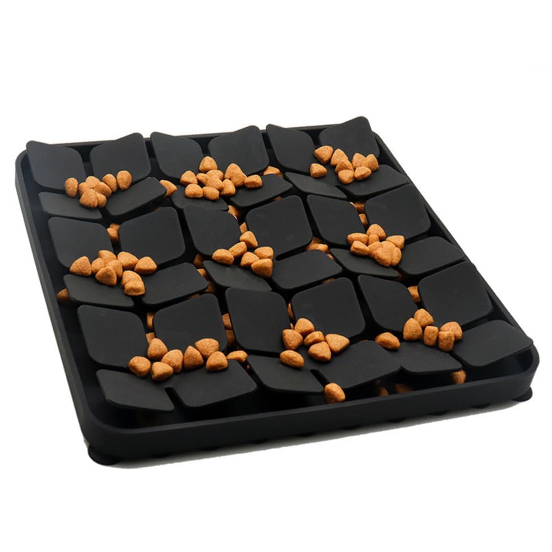 Alfombra Olfativa para Perros | Juguetes para Perros | Estimula el Olfato y Reduce el Estrés y la Ansiedad de tu Mascota | con Ventosas Antideslizantes (Negro)