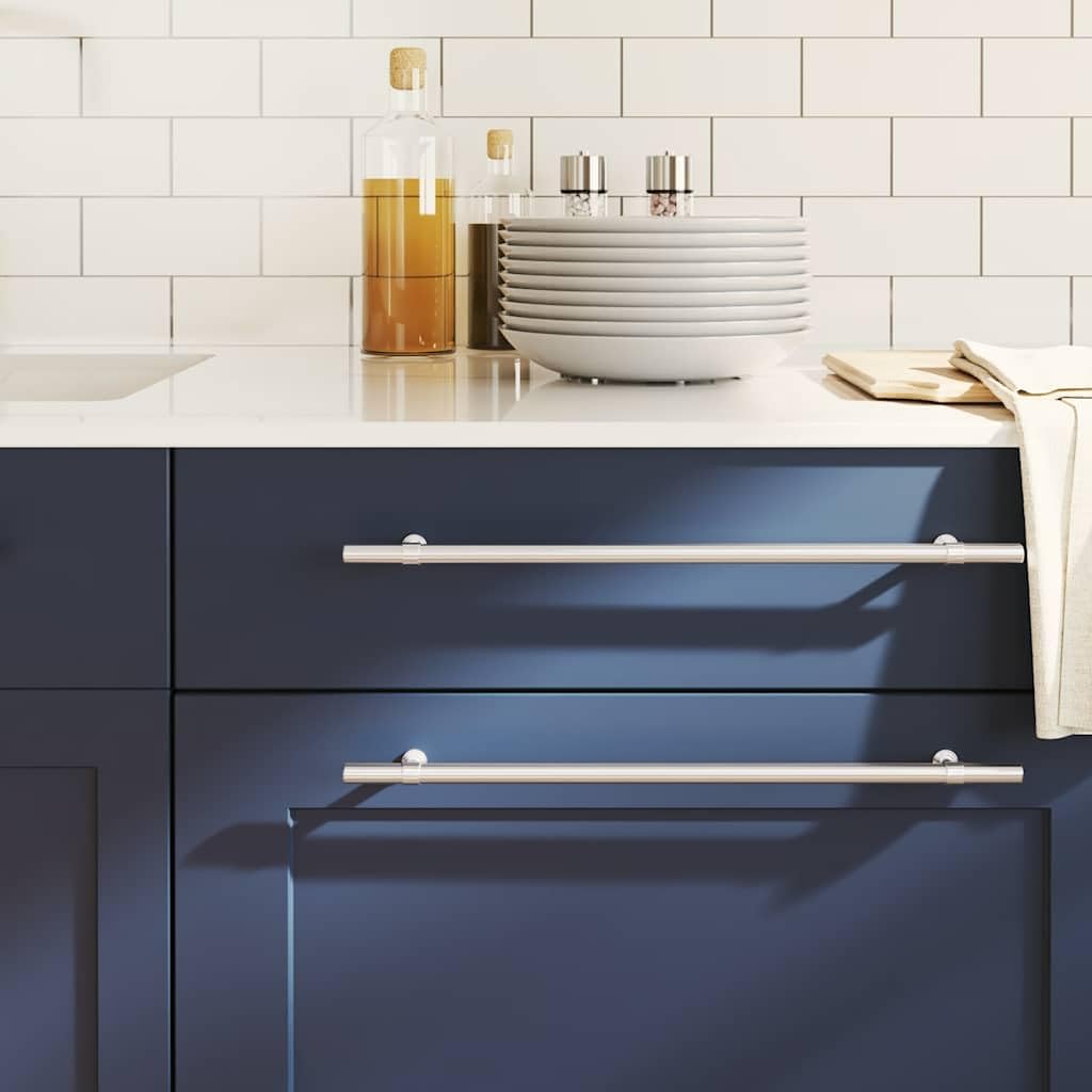 5 maniglie per mobili, in acciaio inox, colore argento, 320 mm, per armadietti, cassetti, porte, comò, cucina, bagno, soggiorno, corridoio, con viti ritagliabili e superficie spazzolata