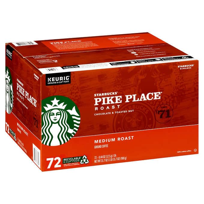 Starbucks Pike Place Medium Roast K-Cup, 72 Count