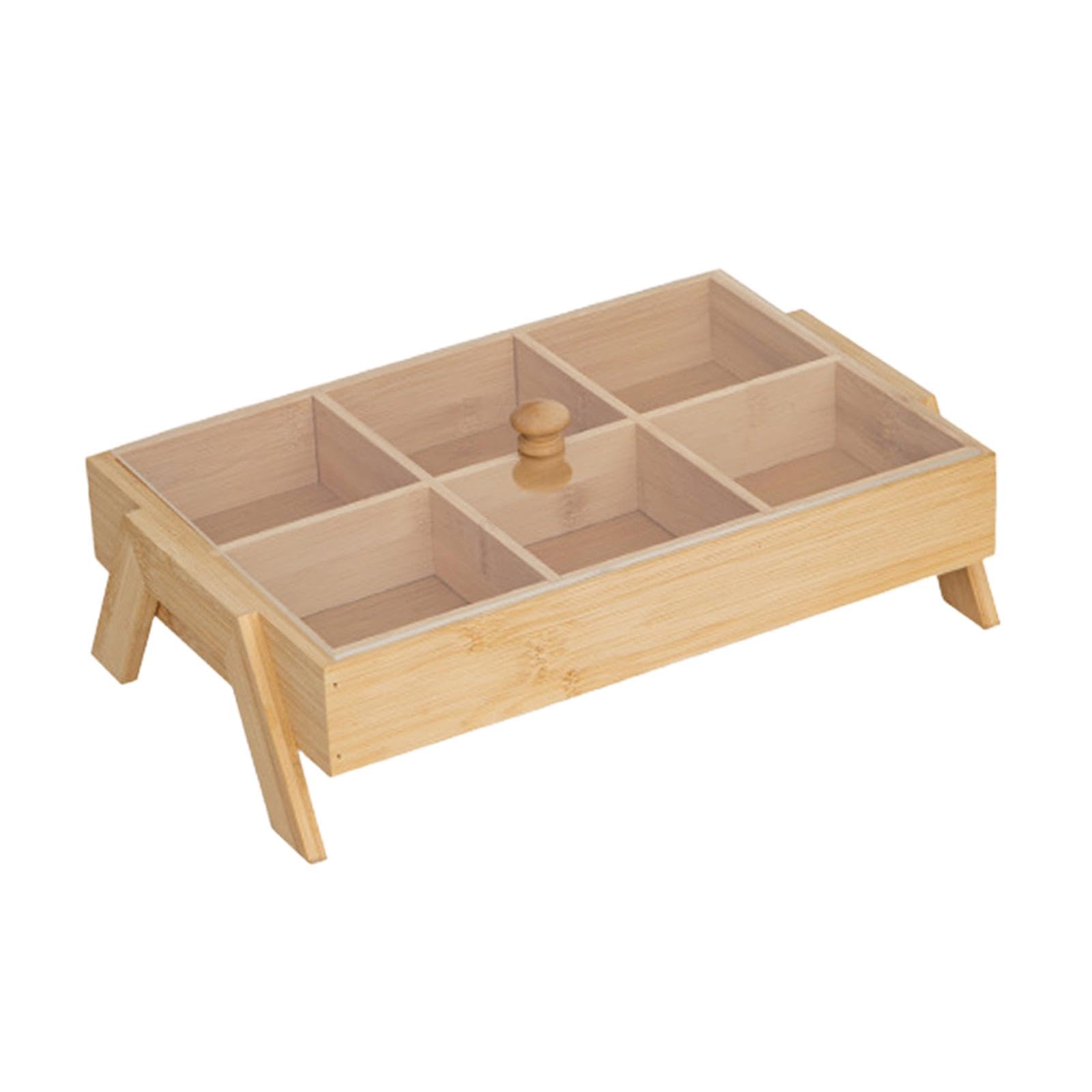 Plateau de service – Plateau alimentaire polyvalent pour collations, desserts, fruits, légumes – Design à 6 sections – Parfait pour le salon et les fêtes