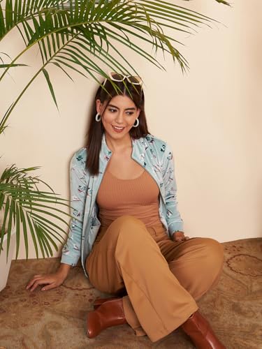 Image of Modeve Floral Printed Stand Collar Lightweight Tailored Jacket