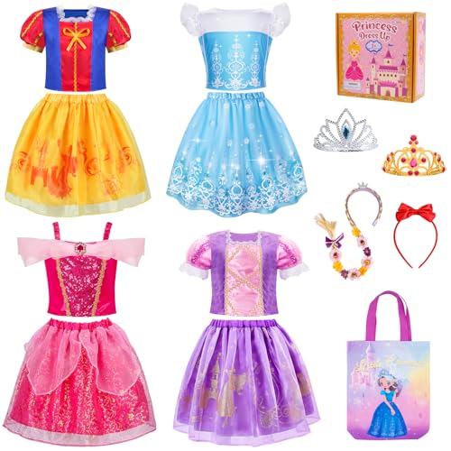 Meland Princess Dress Up for Girls - Dress Up Clothes for Girl Age 3-8 Year Old, Gift Idea for Birthday Christmas