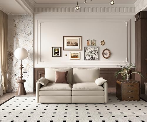 Image of Vesgantti 74 inch Modular Sectional Sofa, Comfy Cloud Couch with Movable Ottoman Deep Seat Modular Sofa, Sectional Couches for Living Room, Bedroom and Apartment, Corduroy Beige