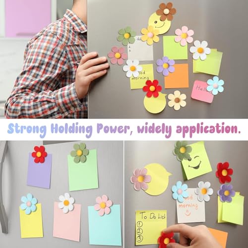 Image of K.K. VillA Beautiful 3D Flower Fridge Magnets for Home & Office | Strong Decorative Magnets for Refrigerator, Locker, Whiteboard & Kitchen Use | Multicolour Floral Design (Pack of 5, Medium)