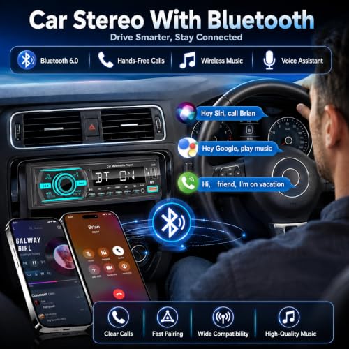 Single Din Bluetooth FM Radio