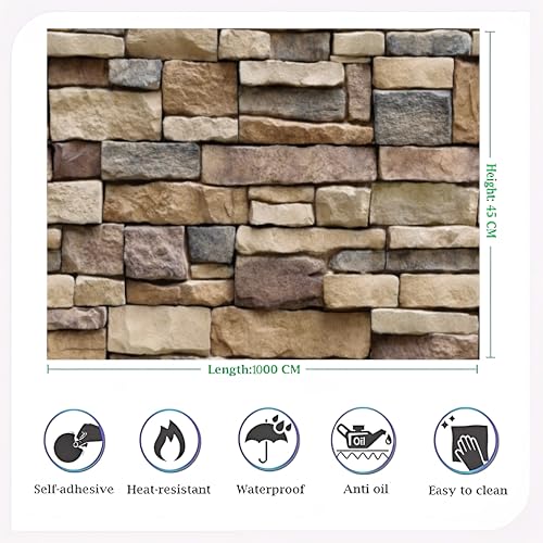 Image of JAAMSO Royals Brown Color Bricks Design Wall Papers for Home, Brick Wallpaper, Home Wallpaper, Bricks Wallpaper for Wall, House Wallpaper, Home Walpaper, Stick Wallpapers for Walls (1000 CM X 45 CM)