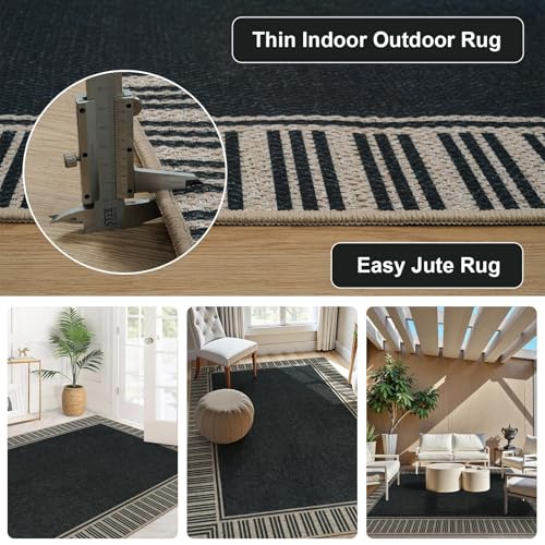 Tapete OJIA Easy Jute 3x5 Antideslizante Gris Lavable miniatura 4