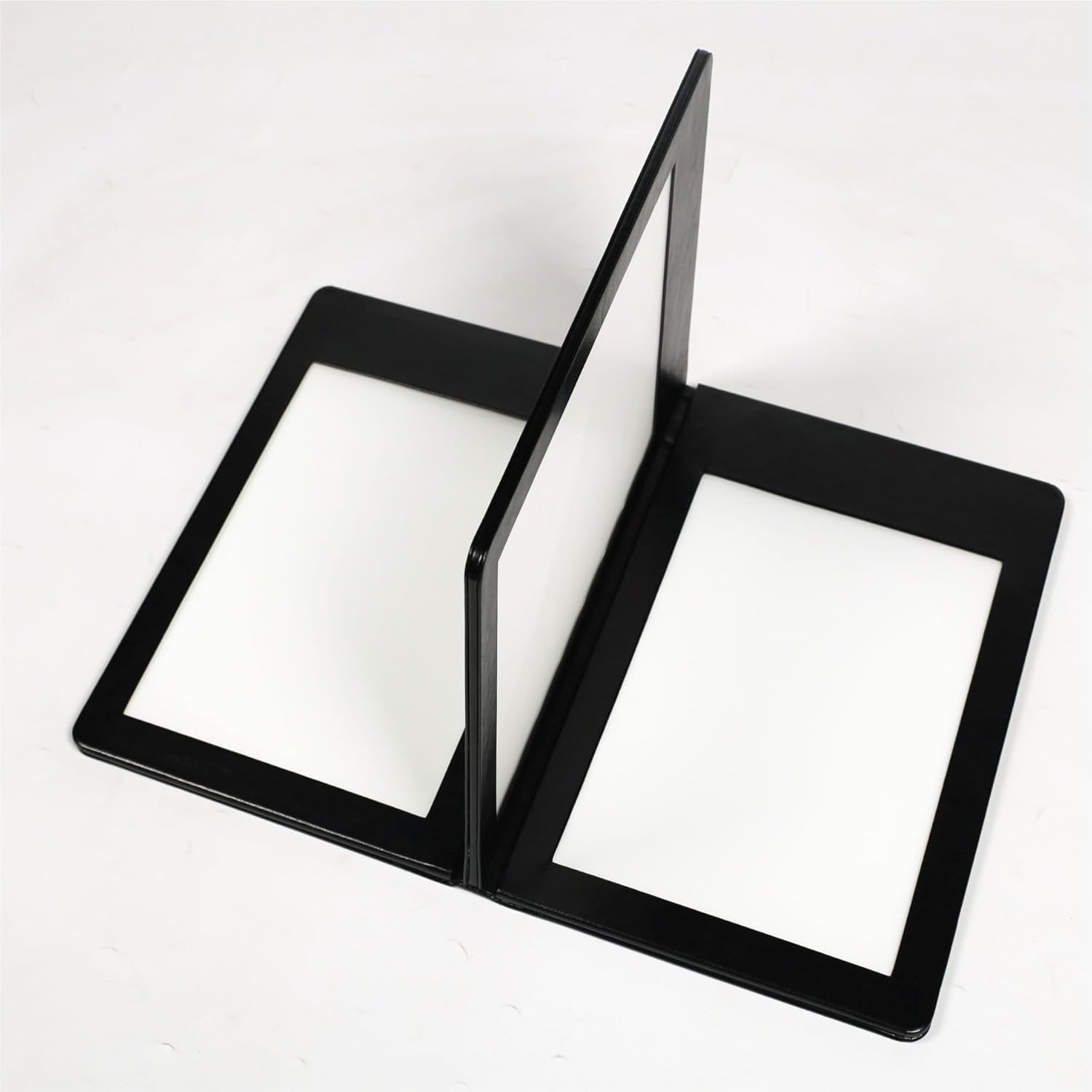 Cubierta de menú con iluminación LED, luz recargable de doble cara con sensor automático, protector de piel sintética para restaurantes, cafeterías, bares (3 hojas + 4 lados)