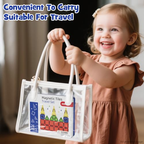 Image of Mini Magnetic Tiles Travel Set 60 Mins Quiet Play 30s Cleanup