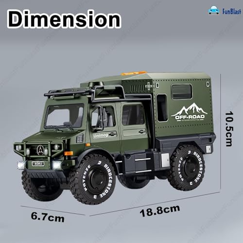 Image of FunBlast Military Truck Toy for Kids, Pull Back Truck Toy, Off Road Army Vehicle Trucks Toys, Friction Power Toys Battle Field Trucks with Light & Sound for 3+ Years Old Boys, Girls, Kids (Green)
