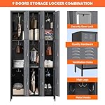 METAN Metal Lockers for School Office Gym Bedroom,9 Doors Black Steel Storage Locker Cabinet for Employees, Assembly Required,Black+Dark Gray - Image 5