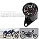 Qiilu Motorrad Drehzahlmesser, Universal Motorrad Hintergrundbeleuchtung Drehzahlmesser Tachometer Aluminiumanzeige Ersatz(Schwarzes Gehäuse Schwarzes Zifferblatt)