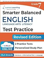 Sbac Test Prep: Grade 7 English Language Arts Literacy (Ela) Common Core Practice Book and Full-Length Online Assessments: Smarter Balanced Study Guide 1940484790 Book Cover