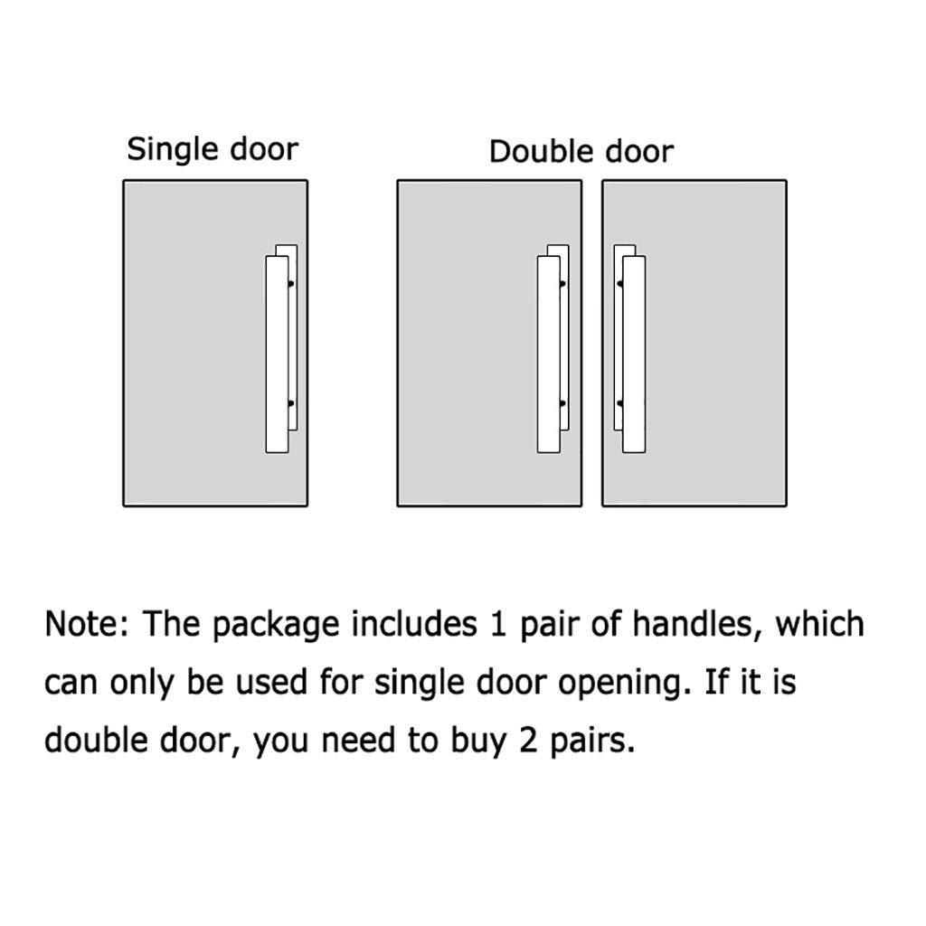 Manija de puerta de vaivén comercial de tubo cuadrado de acero inoxidable negro, manija de puerta de vidrio/madera - 5 longitudes