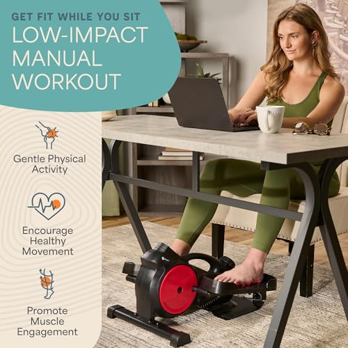 Image of Lifepro Portable Under Desk Elliptical Exercise Machine - Manual Pedal Exerciser for Home Workouts, Muscle Toning, Energy Boost - Mini Foot & Leg Exerciser with Fitness App