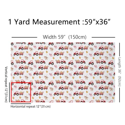 Premium Farm Animal Outdoor Fabric by The Yard - Rustic Cow, Pig & Chicken Print for DIY Projects and Home Decor, 36" x 59" 3 Premium Farm Animal Outdoor Fabric by The Yard - Rustic Cow, Pig & Chicken Print for DIY Projects and Home Decor, 36" x 59" - Image 2