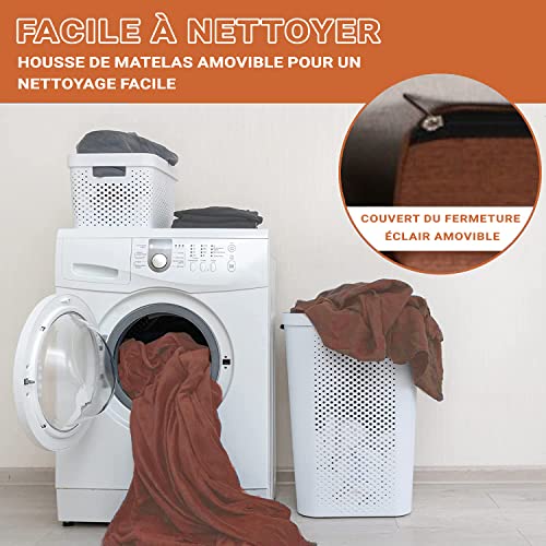 Spinko | Faltbare und tragbare Matratze für Wohnmobil, Transporttasche, entworfen für Vordersitzbank des Campingwagens Typ: Peugeot Boxer, Citroën Jumper, Fiat Ducato, Kabinenbett (Braun)