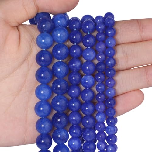 About 60pcs 6mm Natural Stone Beads Kyanite Beads Crystal Gemstone for Jewelry Making, DIY Bracelet Necklace