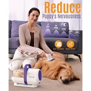 Oneisall dog vacuum brush for shedding groominglow noise pet grooming vacuum for thick and undercoat 1 5l dust cup dog grooming vaccum for shedding pet hair home cleaning   cucciolini doodles