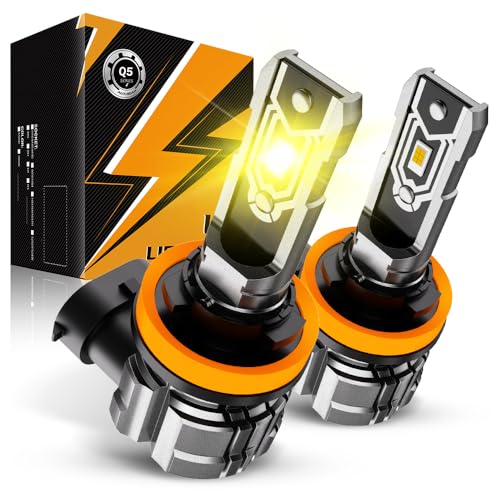 Image of Auxbeam Q5 Series H11 H8 H9 Fog Lights Golden Yellow Offroad Lights 10000LM | 400% brightness, quick installation, all in one design, fanless, quiet, plug and play, 3000k golden yellow