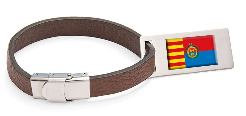 Elche Flagge Leder Kofferanhänger Edelstahl Gravur Text