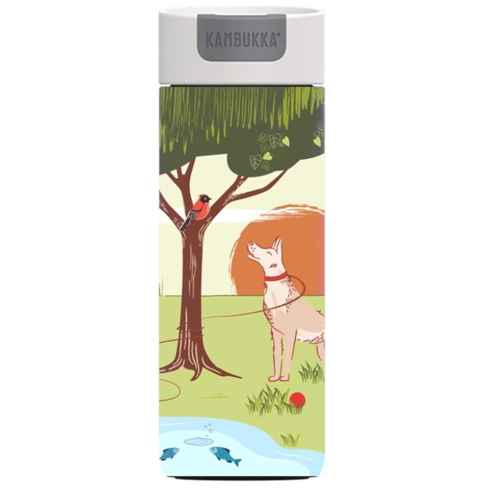 Kambukka Olympus kubek termiczny 500 ml Joyful Dogs – limitowany termos ze stali nierdzewnej, szczelny kubek podróżny na kawę i herbatę dla miłośników psów