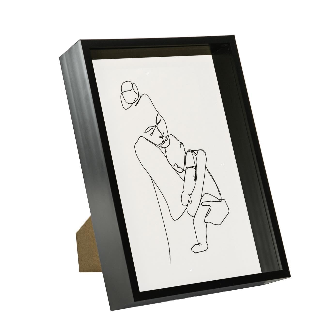 Nicola Spring Black 3D Shadow Box Photo Frame - 8 X 12 (20 X 30Cm) - Pack Of 1 - 3D Photo A4 Picture Frame Deep Box Portrait Display Case For Crafts, Keepsakes, Wedding, Graduation