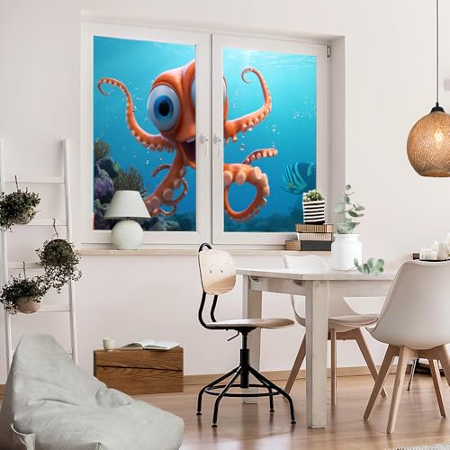 Vinilo Decorativo de Ventana con Pulpo Divertido 2 piezas miniatura 5