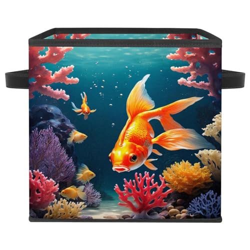 Panier de rangement durable pliable placard boîte tissu poisson - 2