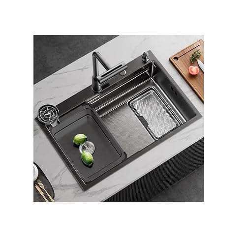 SC Sink,Kitchen Sink Single Bowl Sink Equipped with T-Shaped Pull-Out Faucet, Suitable for Restaurants and Hotels(65cm)