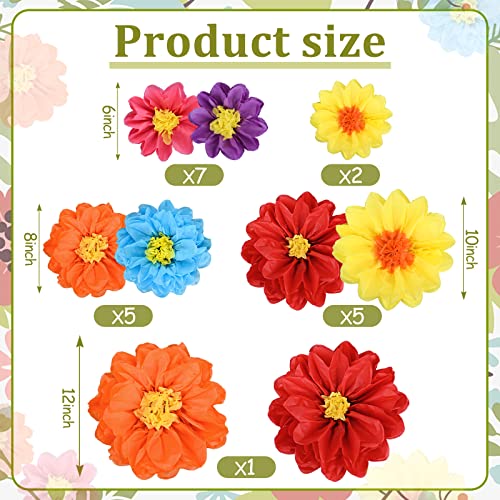 38 Pack Crepe Tissue Paper Sheets Fiesta Tissue Paper Flowers Crepe Paper Flowers For Mexican Party Decorations Carnival Pom Flower Decor Diy Crafts For Wedding Birthday Party (6 Color) #TOP6