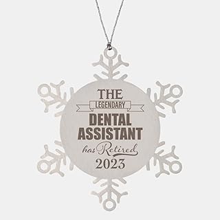 The Legendary Dental Assistant Has Retired 2023 Snowflake Ornament for Christmas Tree, Gifts for Retirement Party Decoration, Dentist Dentistry Operator Dental Clinic