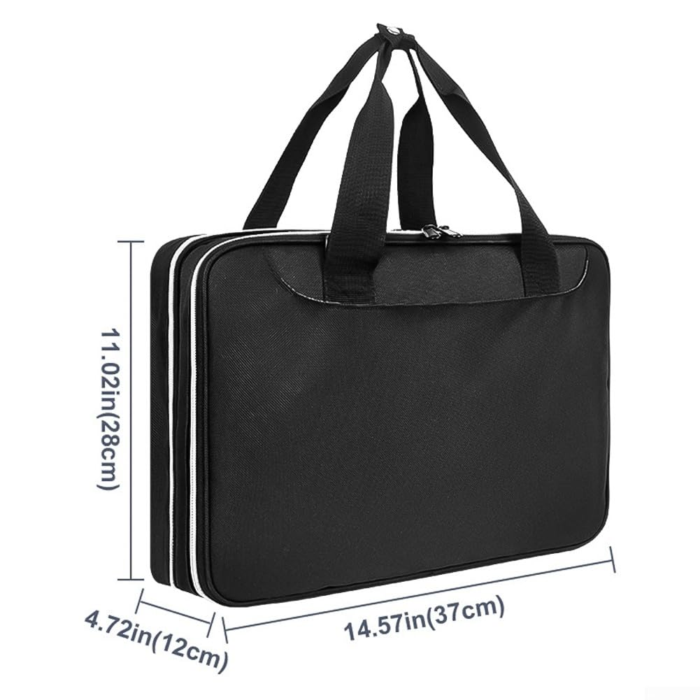 Trousse de rangement pour outils de tatouage avec double couche de rangement, sangles internes fixes et poignées portables pour la protection des machines et accessoires