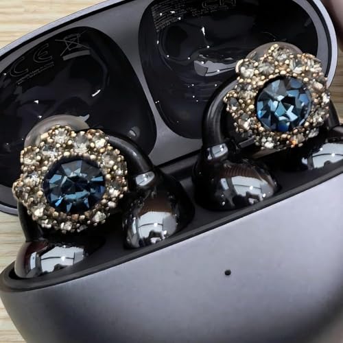 Sapphire Rhinestone for Clip on Earbuds Open Ear Accessories, Elegant Zirconia Decorative Earphone Accessories, Removable Exquisite DIY Decoration4