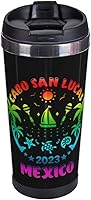 Vista 2 de Cabo San Lucas México Taza de café de acero inoxidable doble pared vacío taza térmica para bebidas calientes y frías acero inoxidable café policía