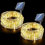Fatpoom Solar Lights Rope Lights Solar Powered String Lights 40FT 120 LEDs 8 Modes Fairy Lights Outd