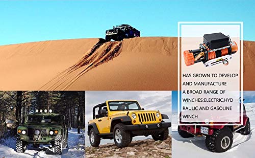 ORCISH 12V 13000-lb Load Capacity Electric Truck Winch Kit Synthetic Rope, Waterproof Off Road Winch for Jeep,Truck,SUV with Wirless Remote