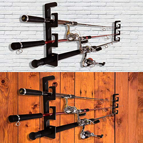 Ceiling Rod Rack Fishing Rod Rack Storage for Ceiling or Wall-Ultra Sturdy Strong Weatherproof Indoor and Outdoor Us, Holds 6 Rods