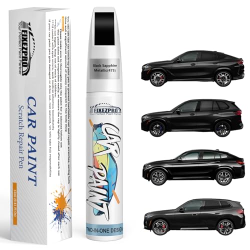 Image of 475 Black Sapphire Metallic Touch Up Paint for BMW, Color Exact Match Car Paint Scratch Repair Remover Pen Kit Quick & Easy Fix Vehicle Chips and Automotive Nicks Scuff