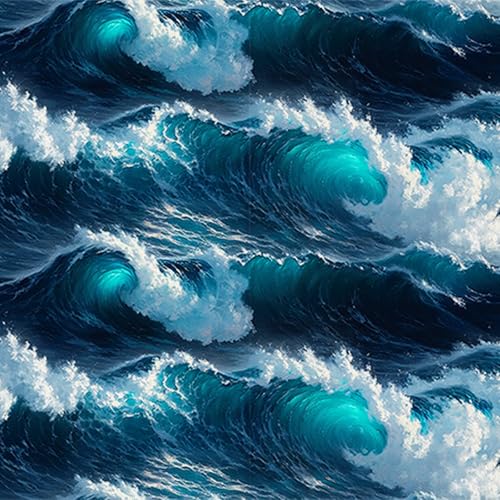 HOMETITUTE Coastal Ocean Wave Peel Stick Wallpaper 118.1x17.7 Inch Vinyl by HOMETITUTE - Used condition - Image 9