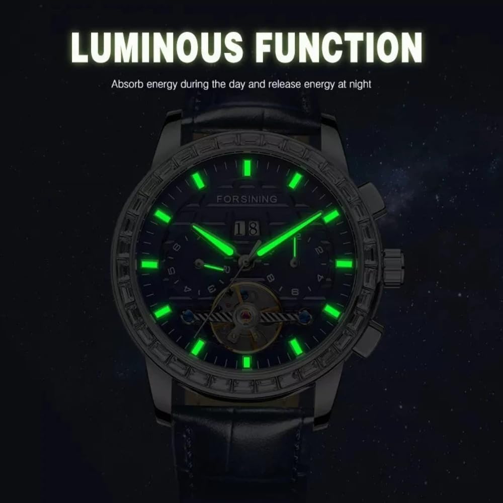 Hollow Skeleton Tourbillon automatyczny mechanizm męski zegarek ustawienie diamentów kalendarz tydzień miesiąc wielofunkcyjne wodoodporne luksusowe zegarki mechaniczne