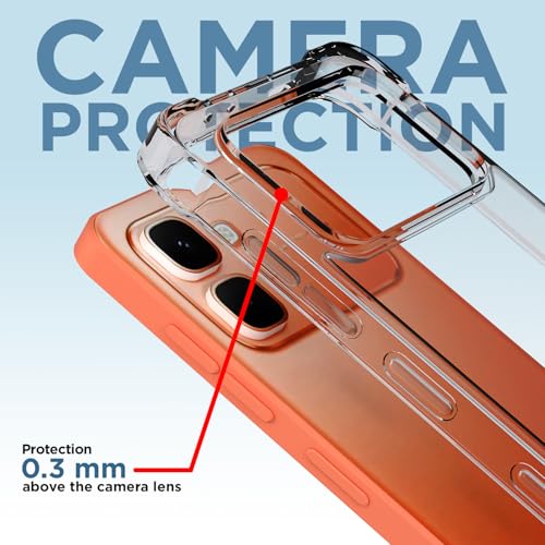 Image of Amazon Basics Back Cover for Infinix Note Edge 5G PC + TPU Clear Transparent Raised Edges Shockproof Protective Phone Bumper Case (Transparent)