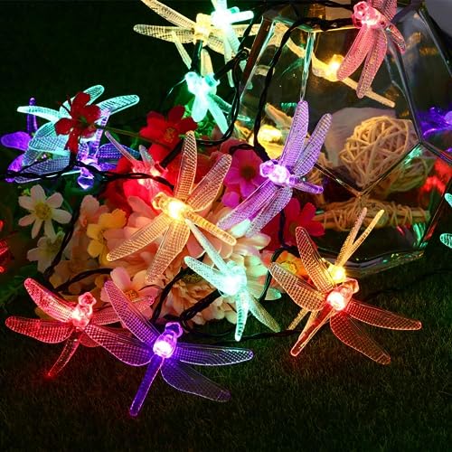 USJF Dragonfly Garden Lights, Solar Fairy Lights Outdoor Garden for Patio Party Swimming Pool Decoration (Warm White) - Image 3