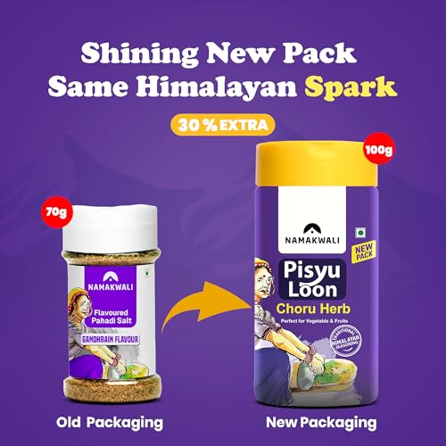 Image of Namakwali Flavoured Pahadi Salt Seasoning Gandhrain or Choru Flavour, 100 Gram | Seasoning for Popcorn, Noodles, Salad, Raita, Juice, Fruits, Sweet Corn, Makhana and more | 100% Organic & No Preservatives | Shark Tank India